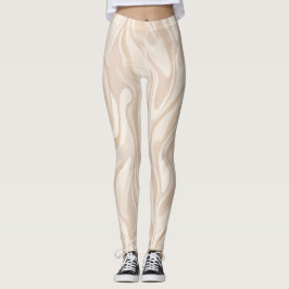 Modern minimalist mjuk beige flödesabstrakt mönste leggings