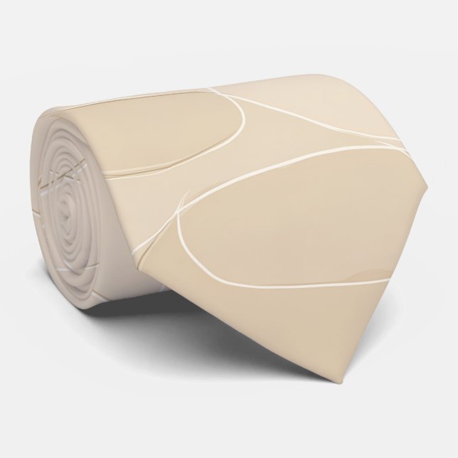 Modern minimalist mjuk beige flödesabstrakt mönste slips (Rullad)
