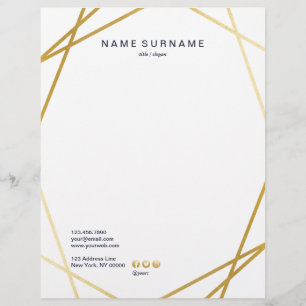 Modern Minimalist moderiktig guld- geometrisk Brevhuvud