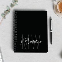 Modern Minimalist Monogram Black