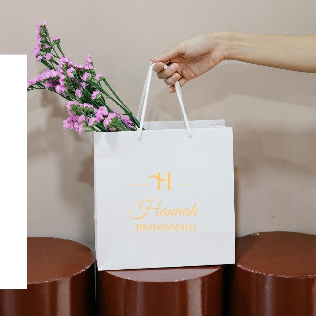Modern Minimalist Monogram Bröllop Bridesmaid (Skapare uppladdad)