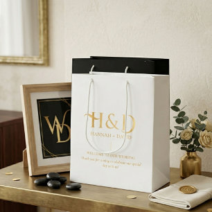 Modern minimalist monogram bröllop välkomstgäst