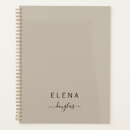 Modern Minimalist Monogram Brown Neutralt-skript