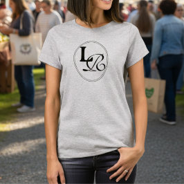 Modern Minimalist Monogram Crest T Shirt