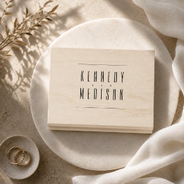 Modern minimalist monogram gummistämpel för bröllo stämpel