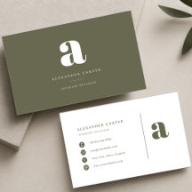 Modern minimalist monogram Olivgrön Anpassad