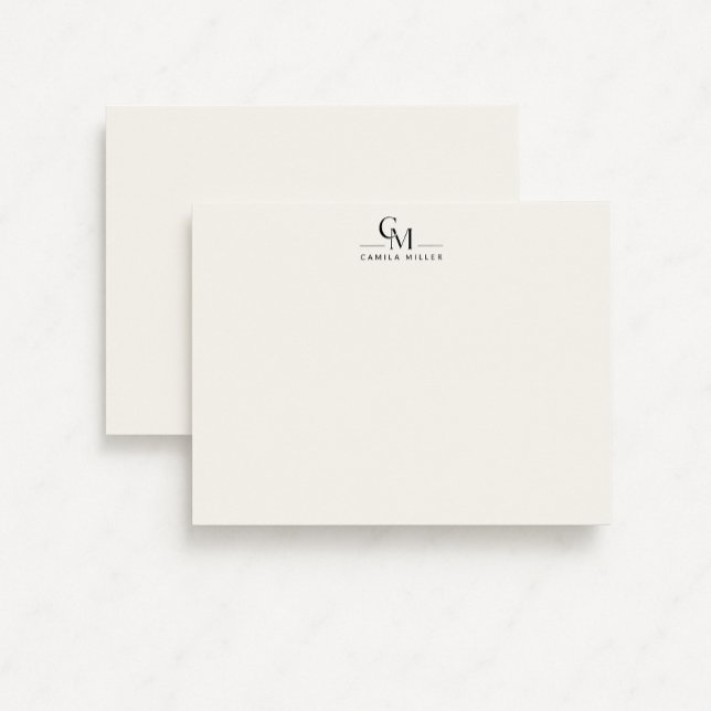 Modern Minimalist Monogram Stationery Note Card Inbjudningar (Skapare uppladdad)
