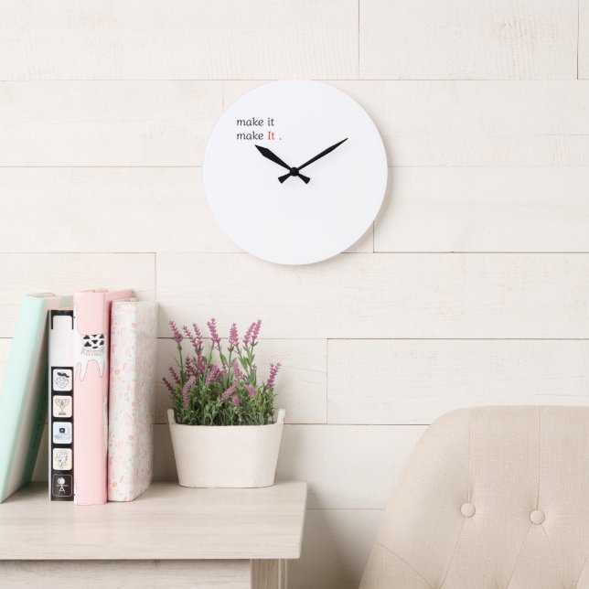 Modern Minimalist Motivational Wall Clock Stor Klocka (Läsesal)