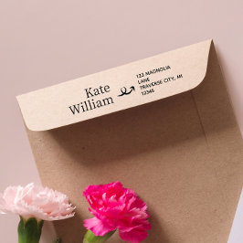 Modern minimalist namn- och adress självfärgningss självfärgande stämpel