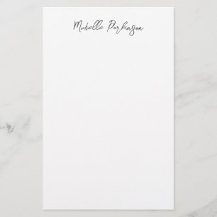 Modern minimalist namn personlig kalligrafi brevpapper