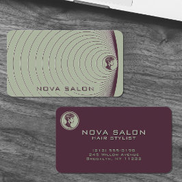 Modern Minimalist Nested Circular Fine Lines  Visitkort