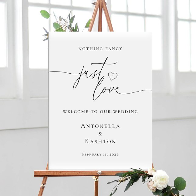 Modern minimalist Nothing Fancy Just Love welcome Poster (Skapare uppladdad)