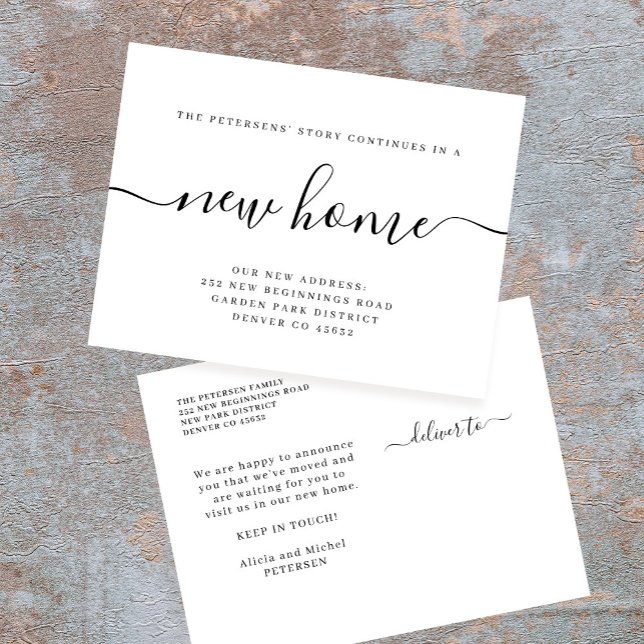 Modern minimalist ny hem inflyttning meddelande vykort (Skapare uppladdad)