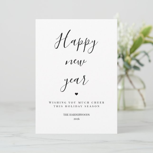 Modern & Minimalist NYE Invite Happy New Year Julkort (Stående Fram)