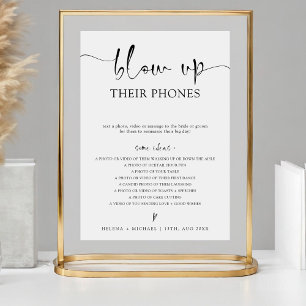 Modern Minimalist Öka Deras Telefoner Bröllopsskyl Poster