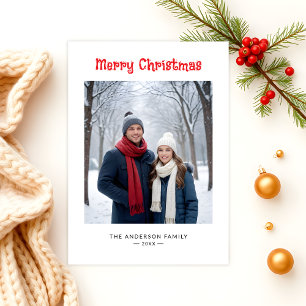 Modern minimalist One Photo God jul Julkort
