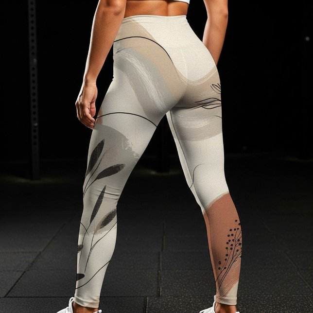 Modern Minimalist Organic Abstract Shapes Pattern Leggings (Skapare uppladdad)