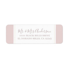 Modern Minimalist Oyster Rosa & Guld Bröllop Returadress Etikett