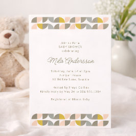 Modern Minimalist Pastel Aesthetic Baby Shower Inbjudningar