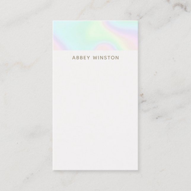 Modern Minimalist Pastel Holograph Visitkort (Framsida)