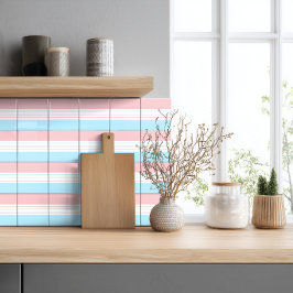 Modern minimalist pastell rosa blå linjer kakelplatta