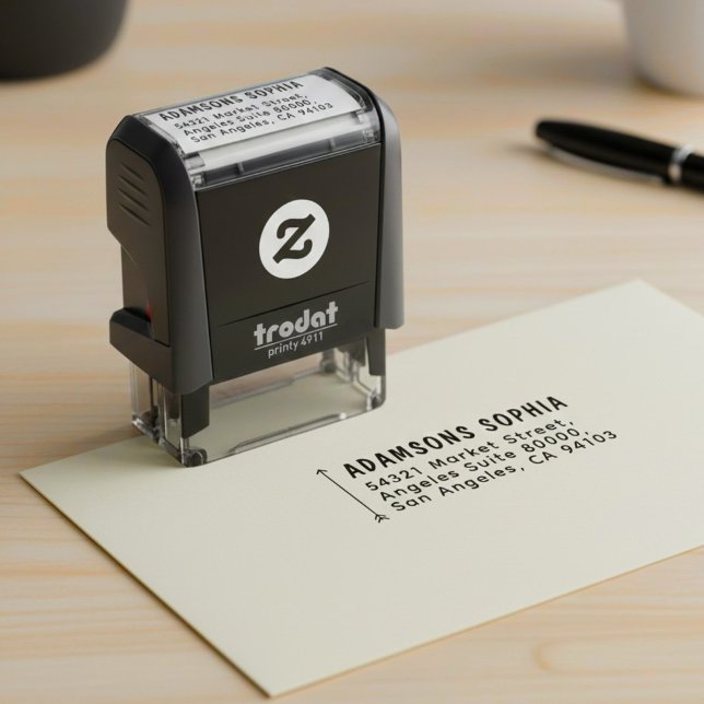 Modern Minimalist Personal Name & Address Självfärgande Stämpel (Modern Sole Proprietor, Minimalist Personal Name & return Address Self inking Stamp)