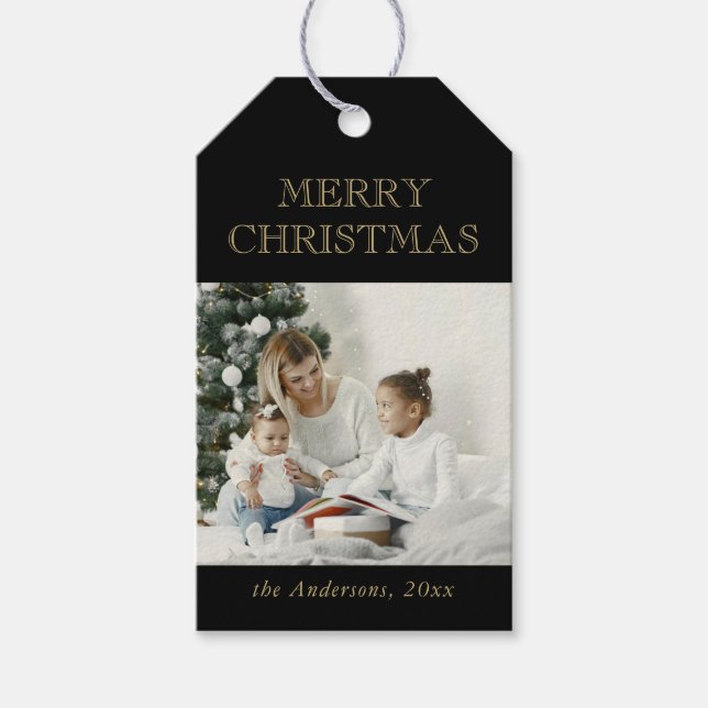 Modern Minimalist Personalized Christmas Holiday Presentetikett (Framsidan)