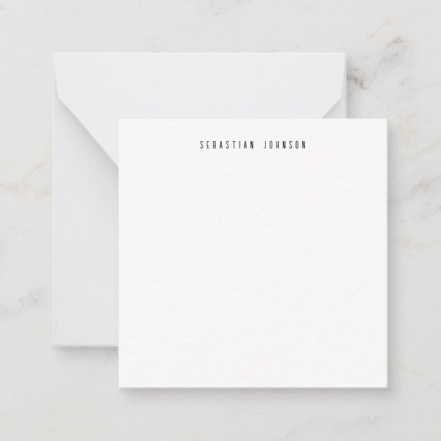 Modern Minimalist Personalized Name Stationery Anteckningskort (Framsida)