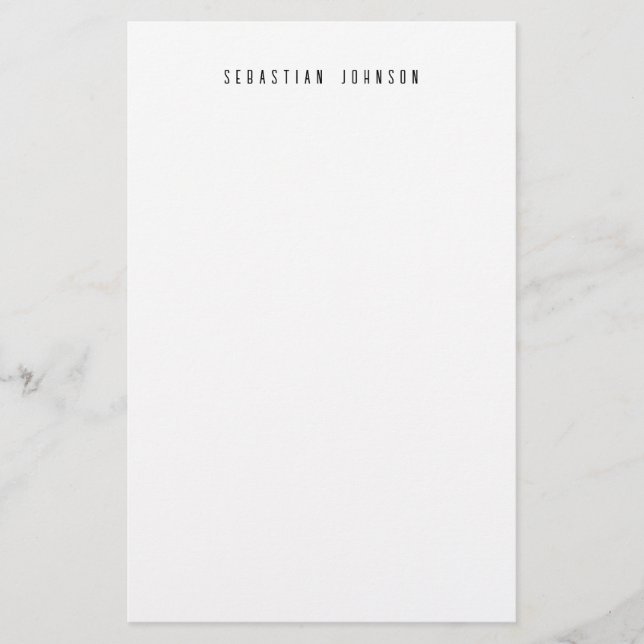 Modern Minimalist Personalized Name Stationery Brevpapper (Framsida)