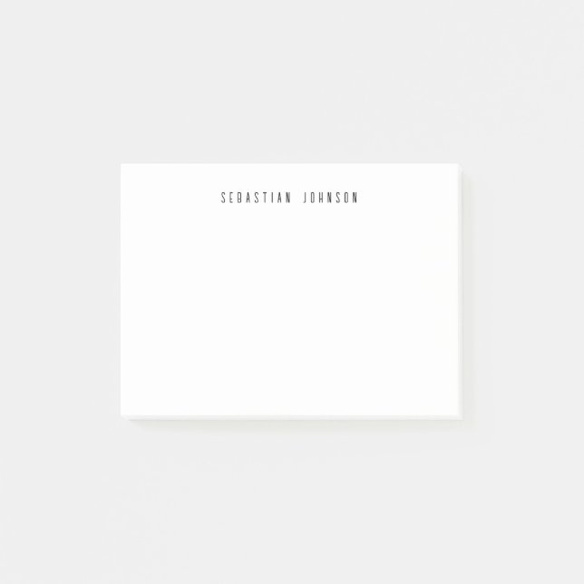 Modern Minimalist Personalized Name Stationery Post-it Block (Framsida)