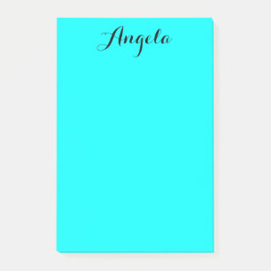 Modern minimalist personlig Aqua Post-it Block