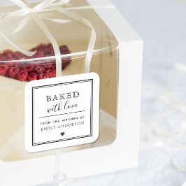 Modern minimalist personlig bakning present bageri fyrkantigt klistermärke