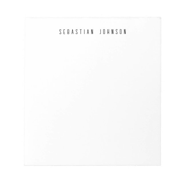 Modern minimalist personlig namnpapperi anteckningsblock (Framsida)