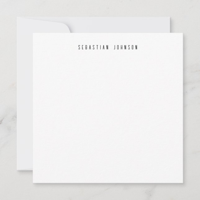 Modern minimalist personlig namnpapperi anteckningskort (Framsida)