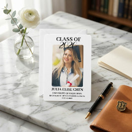 Modern Minimalist Photo Graduation Black Script Meddelande