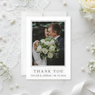 Modern Minimalist Photo Wedding Custom  Tack Kort