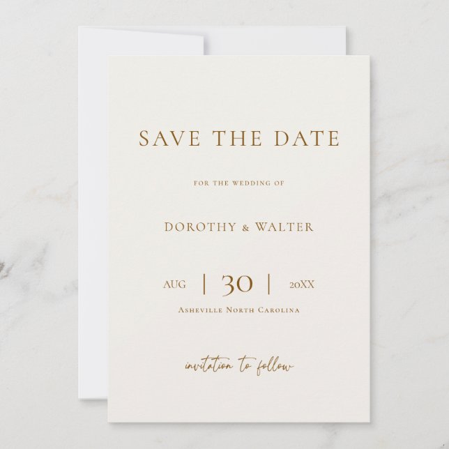 Modern Minimalist Photo Wedding Save the Date Spara Datumet (Framsida)