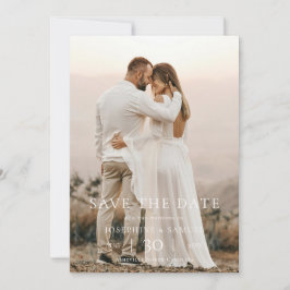 Modern Minimalist Photo Wedding Save the Date Spara Datumet