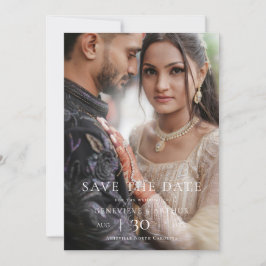 Modern Minimalist Photo Wedding Save the Date Spara Datumet