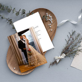 Modern Minimalist Photo Wedding Save the Date Spara Datumet