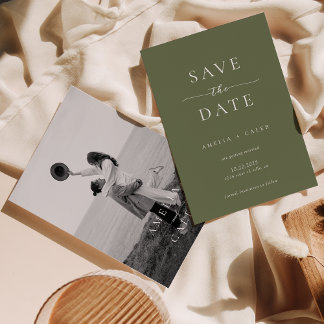 Modern Minimalist Photo Wedding Save the Date Spara Datumet