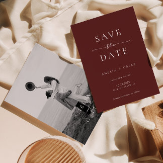 Modern Minimalist Photo Wedding Save the Date Spara Datumet