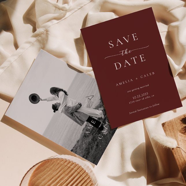 Modern Minimalist Photo Wedding Save the Date Spara Datumet (Skapare uppladdad)