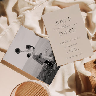 Modern Minimalist Photo Wedding Save the Date Spara Datumet