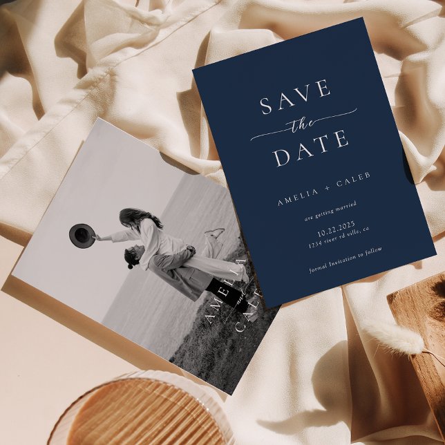 Modern Minimalist Photo Wedding Save the Date Spara Datumet (Skapare uppladdad)