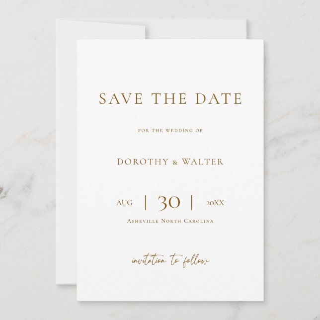 Modern Minimalist Photo Wedding Save the Date Spara Datumet (Framsida)