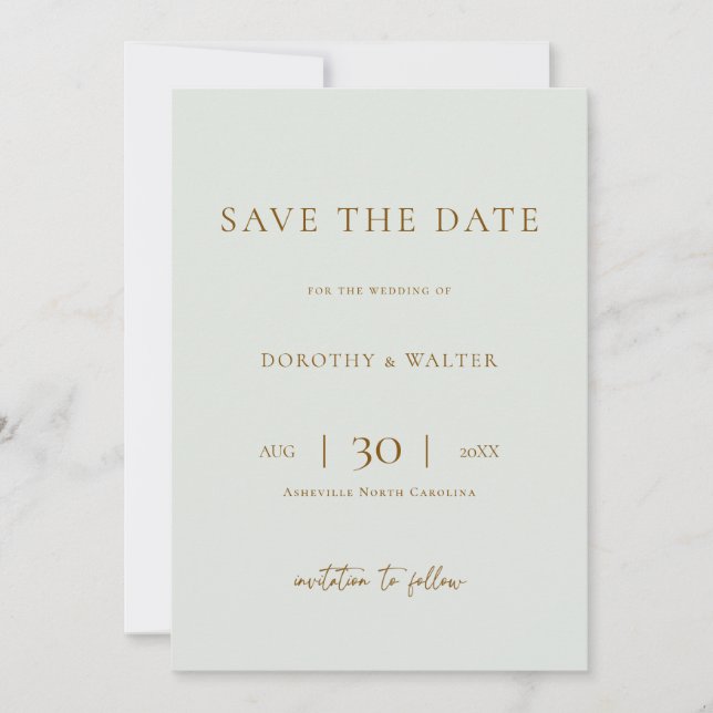 Modern Minimalist Photo Wedding Save the Date Spara Datumet (Framsida)