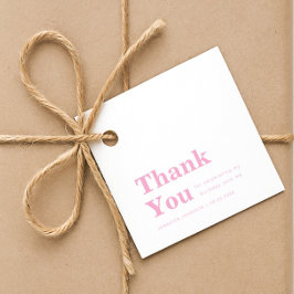 Modern Minimalist Pink Birthday Gåvor Etiketter