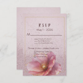 Modern Minimalist Pink Gold Wedding  OSA Kort