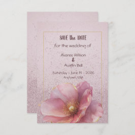 Modern Minimalist Pink Gold Wedding Save the Date Spara Datumet